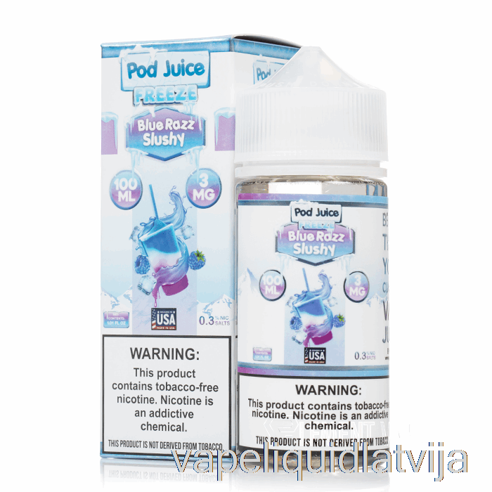 Freeze Blue Razz Slushy - Pāksts Sula - 100ml 0mg Vape šķidrums